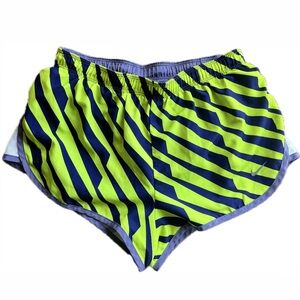Nike Tempo Lined Running Shorts 1.5” Inseam Purple Electric Green Print XS